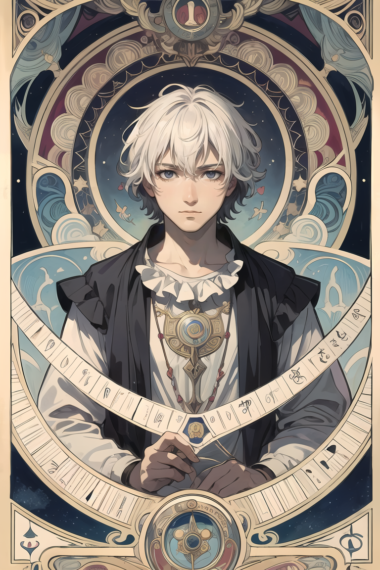 407823-2904216840-masterpiece,best quality,1 male,adult,short white hair,the fool _(tarot_),bard,clown,Symbolism,Visual art,Occult,Universal,Visio.png